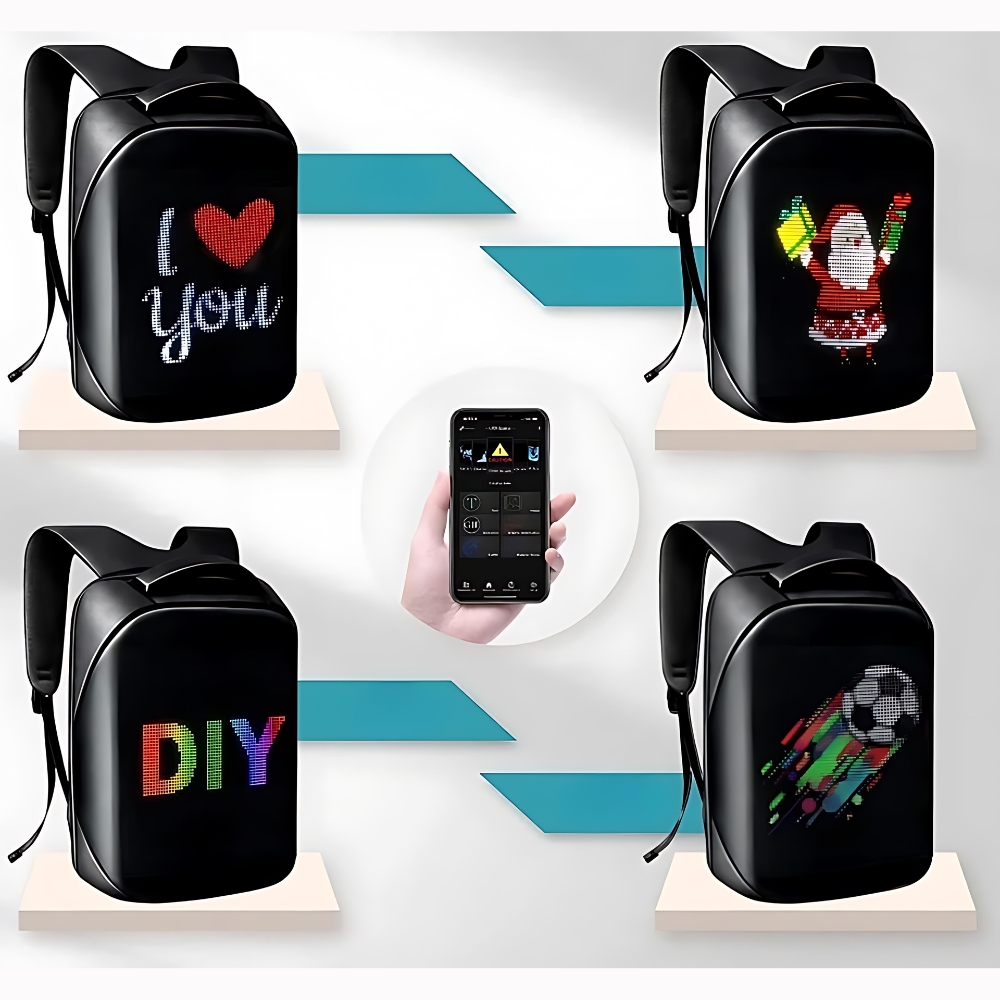 Zaino con display a LED programmabile - immagine 4