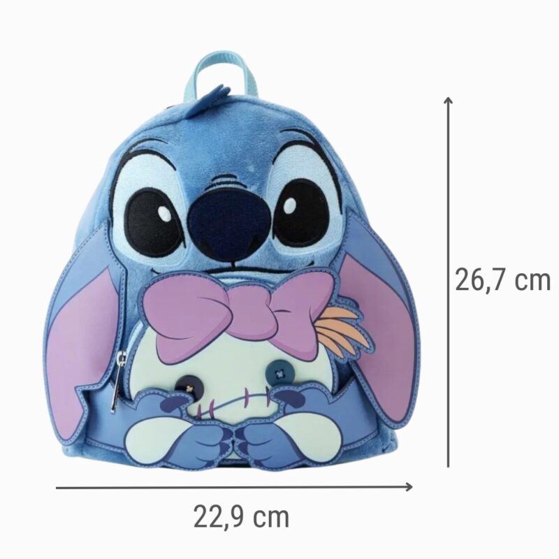 Zaino Stitch kawaii con il suo peluche Scrump