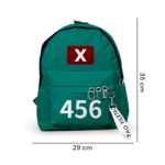 Zaino verde bambino con numero Squid Game