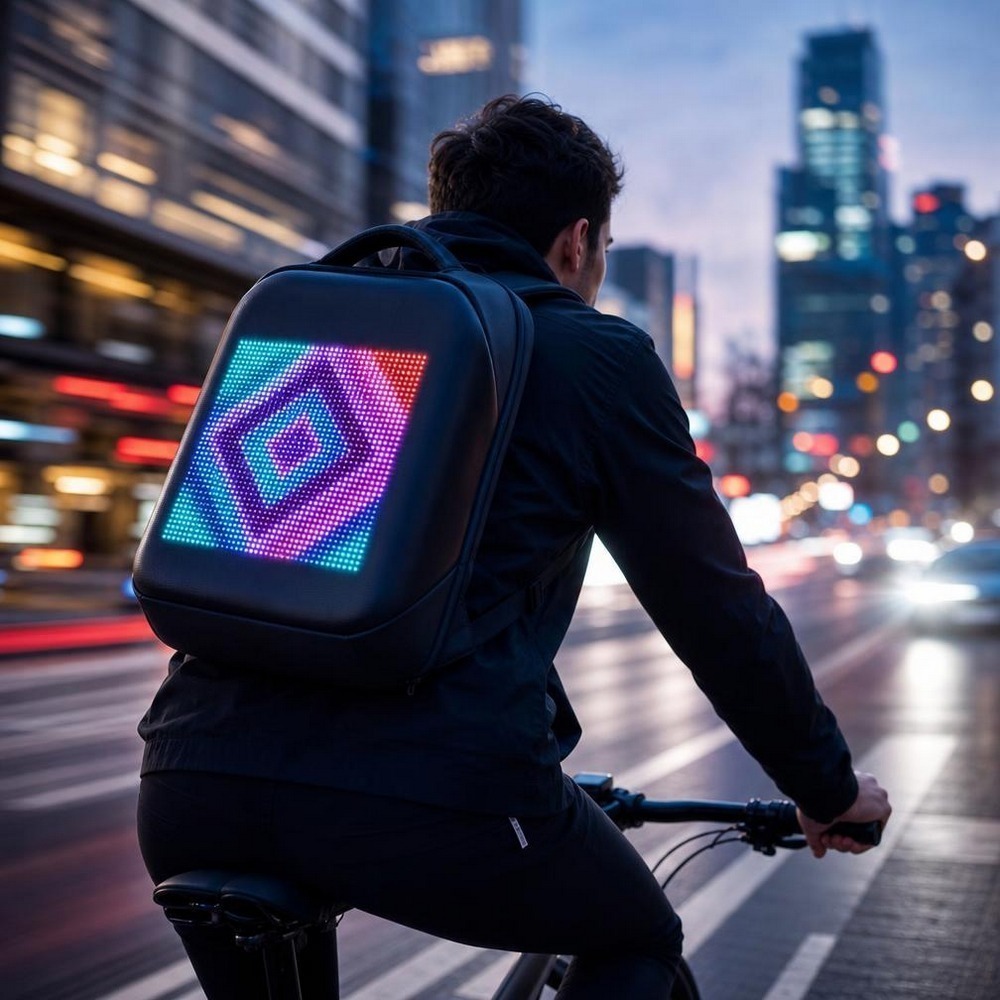 Zaino con LED e schermo personalizzabile - immagine 2
