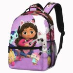 Zaino Gabby's Dollhouse viola con scena musicale, vista frontale