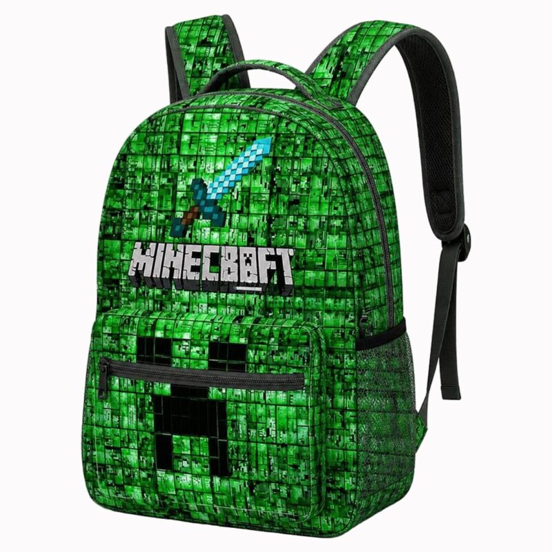 Zaino Minecraft Creeper, vista frontale