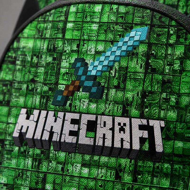 Zaino Minecraft Creeper, vista posteriore