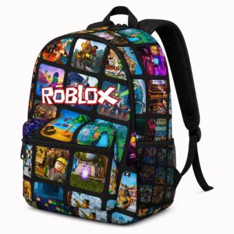 Zaino Roblox con stampa scura, vista frontale
