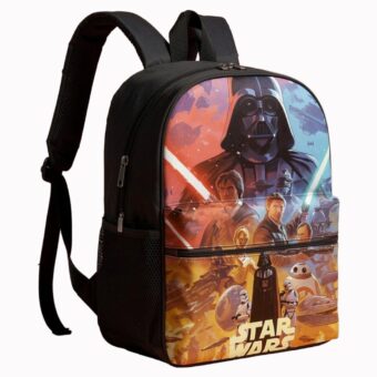 Zaino Star Wars con i personaggi della saga, vista frontale