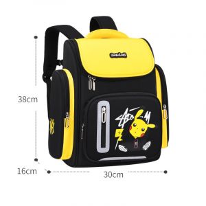 Zaino riflettente Pokémon Go Pikachu per bambini in giallo e nero con sfondo bianco